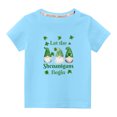 thumbnail image 2 of Lilgiuy Toddler Easter St Patrick Day T-Shirt Boys Girls Short Sleeve St Patrick Gnome Print Pullover Tops Shirt Tees Summer Casual Clothes for Matching Jeans Shorts (Blue), 2 of 5