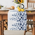 thumbnail image 2 of Burlap Table Runner 90 Inches Long, Watercolor Blue Eucalyptus Leaf Non-Slip Kitchen Table Runners for Dining Room Everyday Use Party Table Decorations Country Leaves, 2 of 9