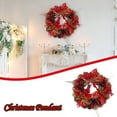 thumbnail image 2 of LSLJS Christmas Wreath for Front Door, Christmas Decorations, 11.8 inch Red PVC Simulation Pine Cone Garland with Flowers, Glitter Christmas Pendant Holiday Hanging Ornaments for Window Door Party, 2 of 2
