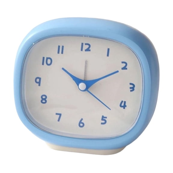 Tunhigl Cute Rounded Analog Alarm Clock, Silent Non-Ticking with Gentle Wake-Up Sound, Compact Desk Clock for Students, Bedroom, Office, 4 Colors