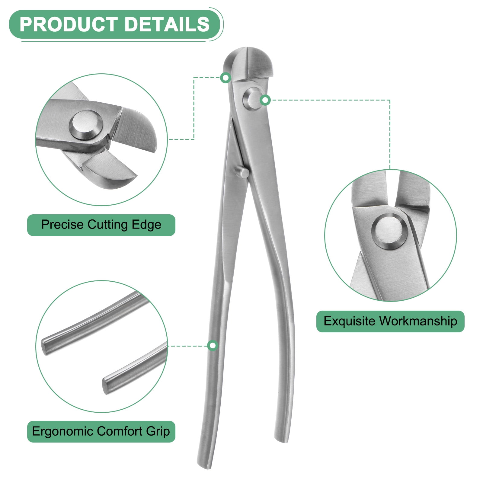1 Pack Bonsai Tool - 8.3" Stainless Steel Wire Cutter, Applying to Garden (Silver)