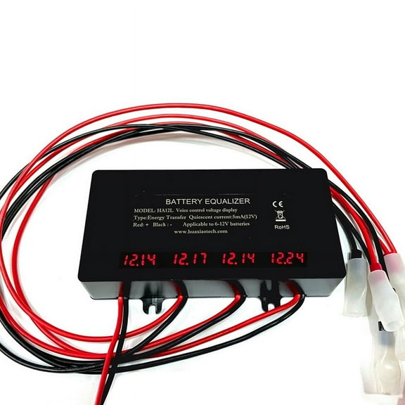 HA12L LED Display Battery Balancer for 4 x 12V 4S Active Voltage Lead-Acid Li-Ion LiFePO4 Batteries