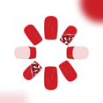 thumbnail image 4 of Uñas postizas adhesivas OFDNE con punta francesa roja y estampado de leopardo, 24 piezas, 4 of 9