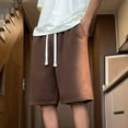 thumbnail image 5 of YLSDY Fashion Men's Casual Shorts Elastic Waist Drawstring Knee Length Wide Leg Comfy Casual Summer Y2k Hip Hop Shorts with Pockets Coffee XXXXL, 5 of 5