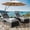 Grey, variant on Set of 2 Adjustable Outdoor Chaise Lounge Chairs – PE Wicker Recliners with Removable Tabletop and Cushions – All-Weather Rattan Loungers for Patio, Poolside, Sunbathing