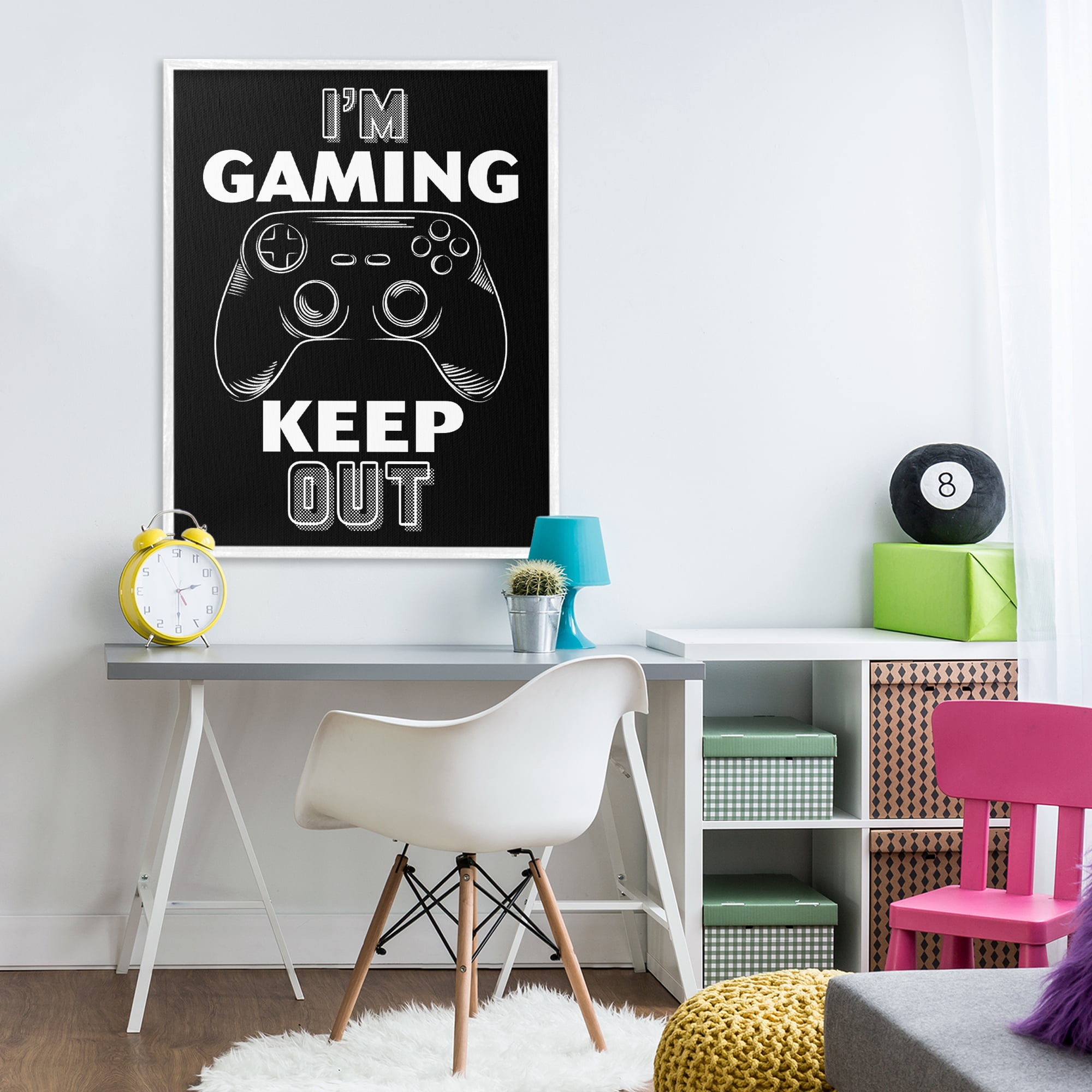 Stupell Industries I'm Gaming Keep Out White Framed Giclee Art, design by Marcus Prime