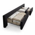 thumbnail image 1 of Vintage Upholstered Platform Bed Frame with Storage Drawers - Button Tufted Wingback Headboard, Noise-Free, No Box Spring Required, 1 of 8