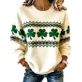 thumbnail image 4 of Holzkary Women's St Patrick's Day Sweatshirt Festival Graphic Tees Tops Irish Clover Shirts Saint Patricks Day Outfit Women Loose Comfy Sweatshirts Green Clover Irish Gift Top Lucky Charms T Shirt L, 4 of 5