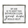 thumbnail image 3 of Stupell Industries Bathroom Aim Humorous Typography Washroom Signage Graphic Art Luster Gray Floating Framed Canvas Print Wall Art, Design by Lettered and Lined, 3 of 5
