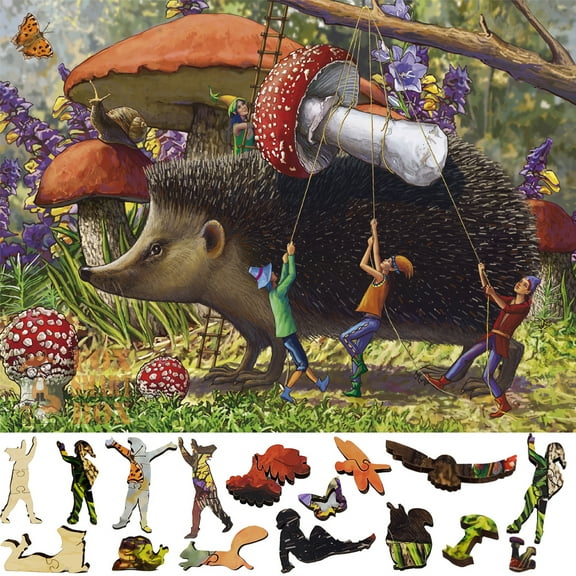 Wooden Jigsaw Puzzles for Adults with Uniquely Shaped Pieces - made in USA by FoxSmartBox - 487 Pieces - Majestic Harvest