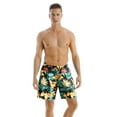 thumbnail image 1 of Franhais Summer Loose Swimming Trunks, Polka Dot/ Plant Print Beach Shorts with Drawstring for Men, Boys, 1 of 7
