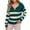 Green-Sweater, variant on Qetyuw Color Block Knitted Sweaters for Women Casual Deep V Neck Jumpers Ribbed Knit Long Sleeve Loose Fit Sweater