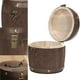 thumbnail image 1 of Contenedor de almacenamiento de bote de barril de madera | Madera Natural Vintage | Tapa de bloqueo de metal | Caddy hermético para hojas de té, granos de café, harina, especias, arroz | Gran, 1 of 9