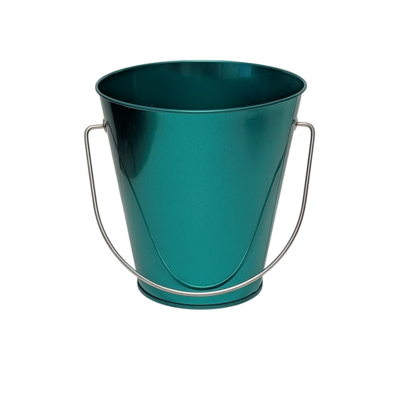 4.5IN Teal Tin Pail with Handle, Teal, Celebrations, by Way to Celebrate