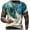 Blue, variant on Teissuly Men Casual Fashion Round Neck Pullover Print T-Shirt Short Sleeve Tops