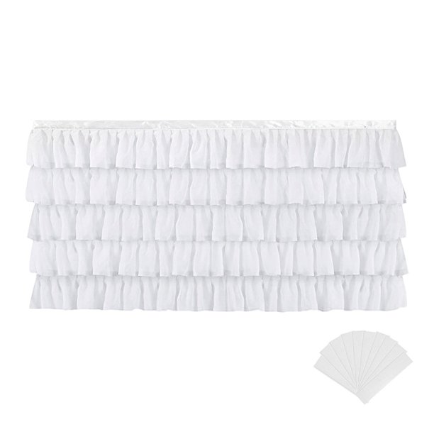 Elegante falda para tartas de fiesta para bodas y cumpleaños con ribete de encaje y diseño de cobertura total