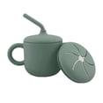 thumbnail image 1 of Tazas Vasos de silicona 2 en 1 para bebés con pajita y tapa para taza de refrigerio Vasos de silicona para bebés pequeños Taza de entrenamiento con asas Vaso con pajita a prueba de derrames Sin BPA Ap Meterk  Tazas, 1 of 7