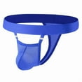thumbnail image 5 of COSFO Blue Mens Thongs Bulge Pouch Mesh G-String Breathable Sport Loose Fit Men Underwear, 5 of 5