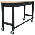 thumbnail image 3 of 60" Work Bench with 3 Drawers Storage, Wood Workbench with Steel Frame & Wheels, Work Table for Garage Home Office, 3 of 8