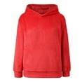thumbnail image 4 of Shadoumai Women's Flannel Hooded Pullover Sweatshirt Soft Brushed Casual Fashionable Everyday Wear Comfortable Versatile Street Style Top, 4 of 6