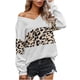 thumbnail image 2 of Puntoco-suéter de manga larga con cuello en V para mujer, blusa holgada con estampado de leopardo, suéter de punto, liquidación de Navidad Puntoco Puntoco-3148, 2 of 5