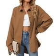 thumbnail image 2 of ZyeKqe Shacket Jackets for Women Long Sleeve Shirts Button down Lapel Shirts Blouses Tops Fall Clothes Size S-XXL, 2 of 9