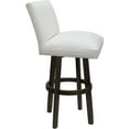 thumbnail image 4 of Swivel Wood Counter Stool Sommerville 26" Seat - White Vinyl - Dark Walnut, 4 of 4