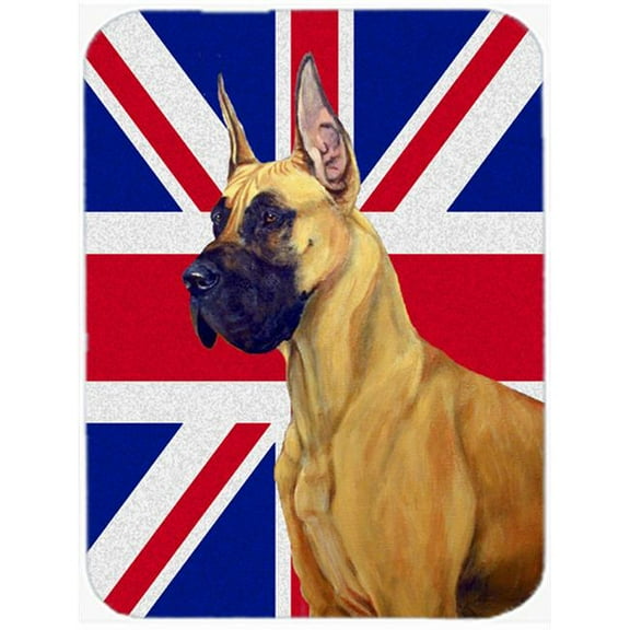 7.75 x 9.25 In. Great Dane With English Union Jack British Flag Mouse Pad, Hot Pad Or Trivet