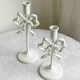 thumbnail image 4 of dajkiuy Bow Taper Candle Holders, Christmas Candlestick Holders, Xmas Candle Holder Vintage Decorative for Table Centerpiece Decor Holiday Housewarming Gifts, 4 of 7