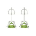 thumbnail image 4 of Clara Pucci 4Ct Natural Peridot Round Cut VVS1 Screw Back Stud 14k Solid hypoallergenic Gold Designer Earrings For August, 4 of 7
