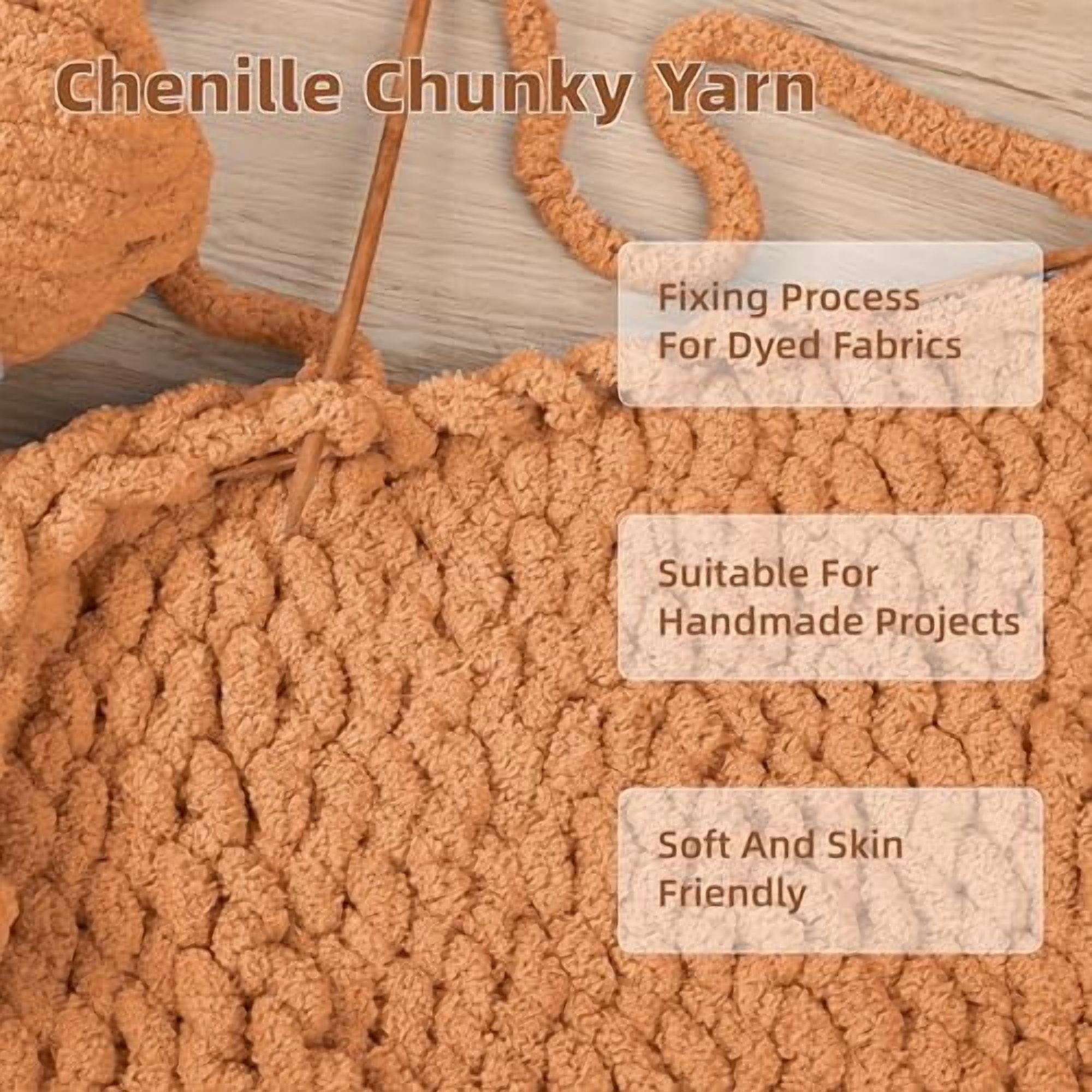 Chunky Yarn for Hand Knitting, 8 Packs Chunky Chenille Yarn for Crocheting, Bulky Thick Fluffy Yarns for Knitting, Super Bulky Blanket Yarns for Handcrafts 2045g (72oz) 245 Yards (224m)