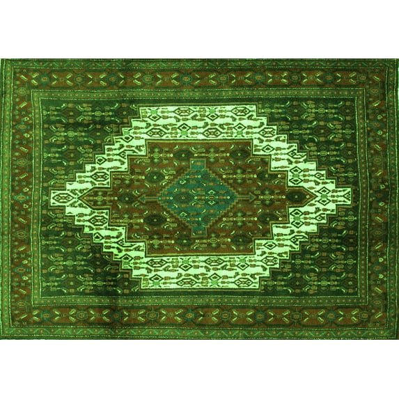 Ahgly Company Indoor Rectangle Persian Green Traditional Area Rugs, 4' x 6'