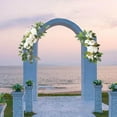 thumbnail image 2 of 2x Wedding Arch Flowers Welcome Sign Garland Backdrop Decorations Rustic Ceremony Decor Greenery Leaves White, 2 of 9