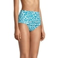 thumbnail image 3 of Calvin Klein Pleated High-Waist Bottoms Aegean Blue Leopard MD US 8-10, 3 of 4