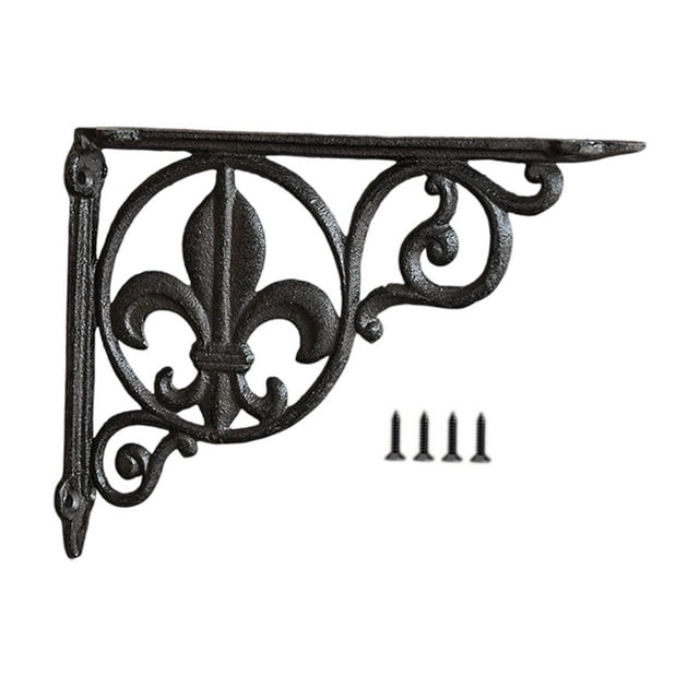 jifeng Decorative Shelf Bracket Cast Iron Bracket Heavy Duty Strong Iron L Shape Corner Style A