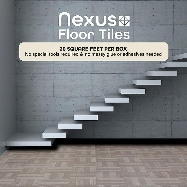 Achim Nexus Self Adhesive Vinyl Floor Tile - 20 Tiles/20 Sq. ft., 12 x 12, Ash Grey Wood Achim Nexus Self Adhesive Vinyl Floor Tile - 20 Tiles/20 Sq. ft., 12 x 12, Ash Grey Wood