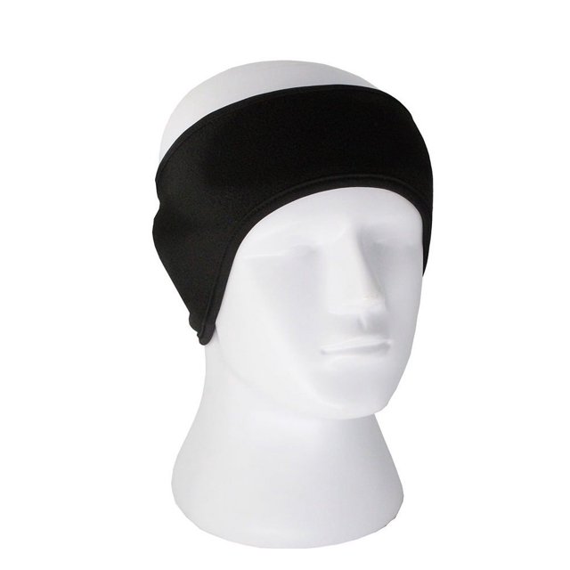 Unisex mujeres hombres calentador de oídos diademas de invierno polar térmico esquí orejeras estiramiento Spandex accesorios para bandas para el cabello (negro)