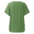 thumbnail image 6 of TXGREN t shirts for women Short Sleeves V Neck Plain Color Soft Loose Fitting Summer T Shirts Women women's t-shirts Green+XXL, 6 of 6