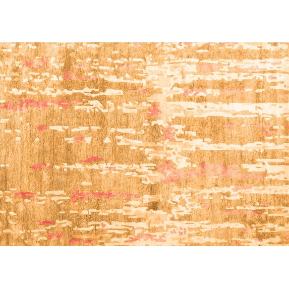 Ahgly Company Indoor Rectangle Abstract Orange Contemporary Area Rugs, 8' x 12'