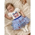 thumbnail image 5 of BemeyourBBs Kids Toddler Baby Girl 4th of July Outfit Patriot Independent Day Summer Clothes 12 18 24 Months 2 3 4 5 Years Cute Bow Star Print Short Sleeve T Shirt Tops and Tulle Tutu Skirt Set, 5 of 9