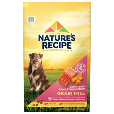 Nature’S Recipe Grain Free Salmon, Sweet Potato & Pumpkin Recipe Dry Dog Food, 24 Lb. Bag