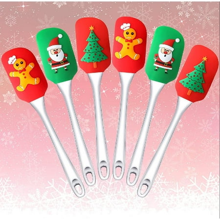 

Christmas Silicone Spatula Santa Claus Pattern Spatula Christmas Cake Decorating Spatula Kitchen Silicone Spatula with Handle for Stir Butter Cream (Classic Style Plastic)