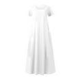 thumbnail image 5 of Maxi Dresses For Women 2025 Sevevn Women's Summer Short Sleeve Solid Color Soft Comfortable Long Dress, 5 of 6