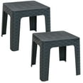 thumbnail image 1 of Sunnydaze 18" Square Polypropylene Outdoor Patio Side Table - Gray - Set of 2, 1 of 10