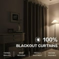 thumbnail image 3 of Taupe 100% Blackout Linen Curtains 80 Inches Long 2 Panels for Bedroom,Modern Farmhouse Full Black Out Room Darkening Thermal Insulated Window Curtain Panels W50 x L80 Inch Length, 3 of 14