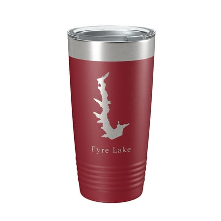 

Fyre Lake Map Tumbler Travel Mug Insulated Laser Engraved Coffee Cup Illinois 20 oz Maroon