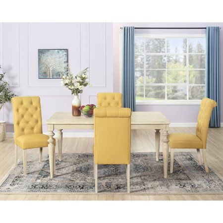 5-piece Dining Set with Rectangular Table and Comfortable Chairs / Suit Family Gatherings