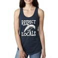 thumbnail image 2 of Wild Bobby Respect The Locals Save Our Oceans Dolphin Animal Lover Ladies Racerback Tank Top, Navy, X-Large, 2 of 6
