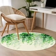 thumbnail image 3 of Area Rug 48in, Spring Watercolor Green Leaves on Beige Floor Carpet Living Room Rug, Summer Botanical Non-Slip Welcome Mat Indoor Rugs for Bedroom Dining Room, 3 of 9
