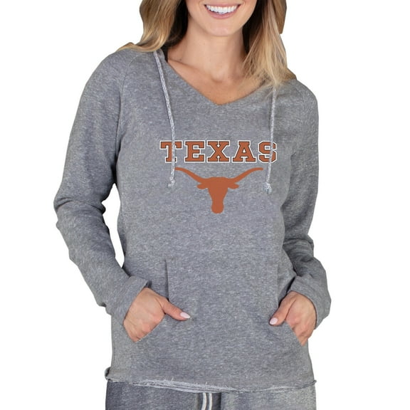 Women's Concepts Sport Gray Texas Longhorns Mainstream Lightweight Terry Pullover Hoodie